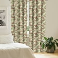thumbnail image 2 of Ambesonne Winter Curtains, Peacocks and Snowflakes, Pair of 28"x84", Ruby Olive Green Cream, 2 of 5