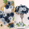 thumbnail image 6 of Artificial Flowers, 25Pcs 3" Roses in Dusty Blue Shades, Realistic DIY Foam Floral Decor for Wedding Bouquets/Centerpieces, Outdoor Party Backdrops, Room/Table, and Garden/Pot Decoration, 6 of 8