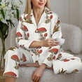 thumbnail image 6 of Picia Mushroom Pattern Women’s Long-Sleeve Sleepwear Set - Soft 2-Piece Loungewear with Pockets, Comfy PJs for Relaxing Nights-X-Large, 6 of 7
