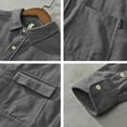 thumbnail image 4 of Mens Polos Long Sleeve Corduroy Button Down Cargo Jacket With Pockets Plain Soft Warm Trucker Lapel Mens Graphic T-Shirts, 4 of 4