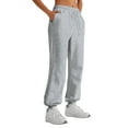 thumbnail image 2 of Women's Lounge Sweatpants Baggy High Waisted Joggers Pants with Pockets Cinch Bottom Comfy Sweatpants Elastic Trousers 06-Gray XXL, 2 of 3
