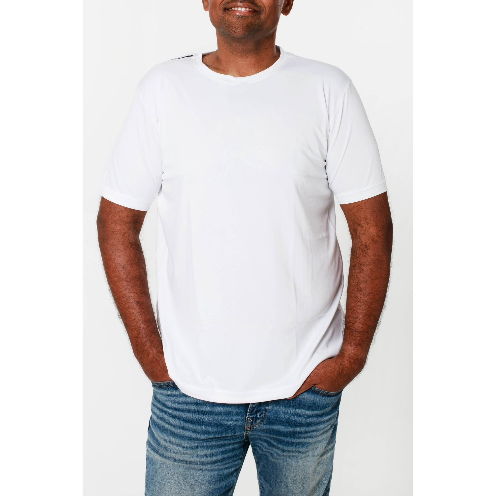 Men's Adaptive Open Back Round Neck White T-Shirt - Walmart.ca