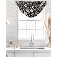 thumbnail image 4 of Waterfall Valances for Windows, Black White Floral Kitchen Sheer Valance Curtains, Farmhouse Vintage Botanical Leaves Rod Pocket Elegant Swag Valances for Living Room Bedroom, 47.2"x38.5", 2 Panel, 4 of 8