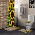 thumbnail image 1 of FMSHPON Sunflower 4 Piece Bathroom Set Shower Curtain Bath Rug Contour Mat and Toilet Lid Cover, 1 of 8