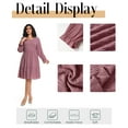 thumbnail image 5 of Cuteduck Women Plus Size Fall Casual Long Sleeve Dress Round Neck Tiered Knitted Flared Sleeve Midi Ruffle Dress 1X-5X, 5 of 7