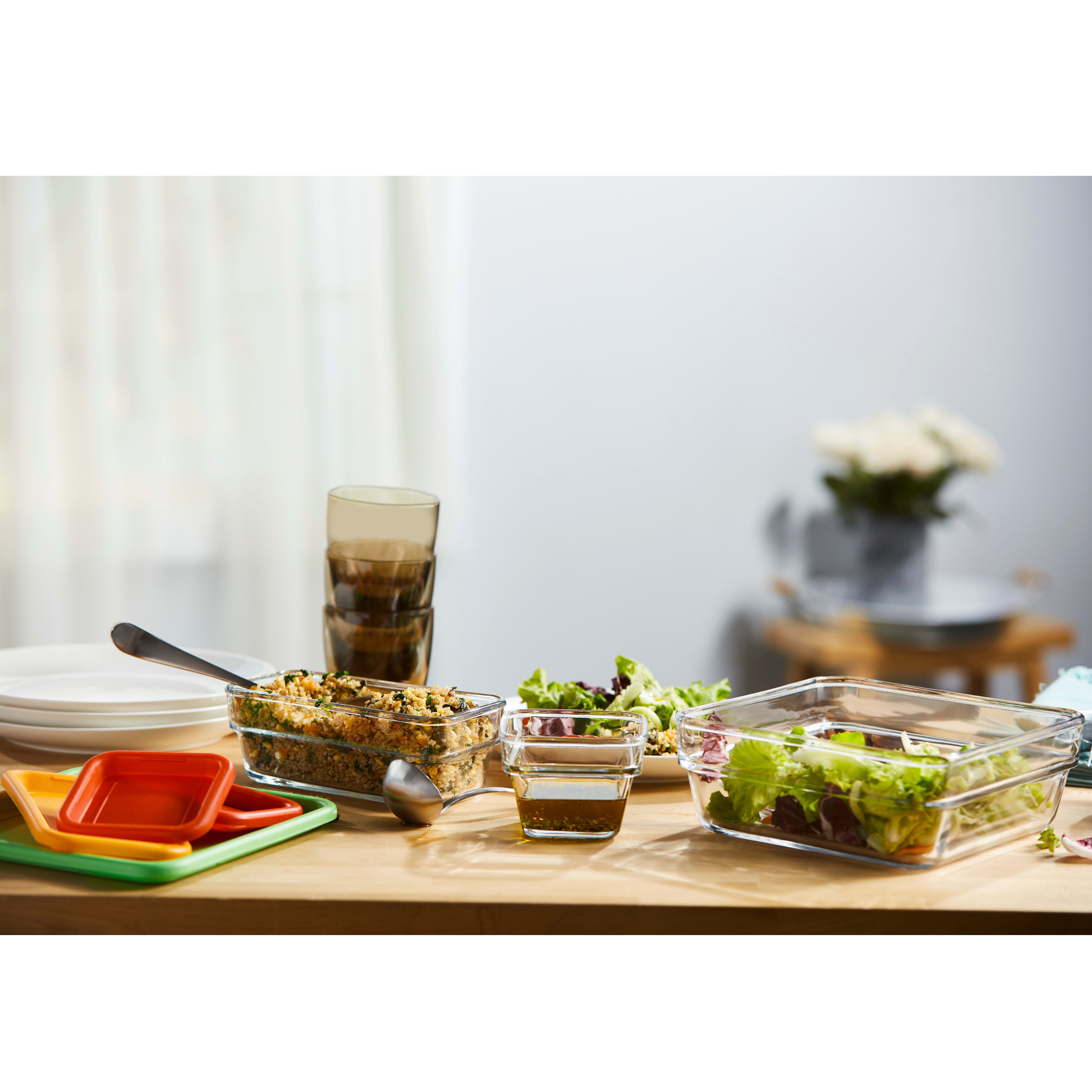 Libbey Stack It Large Glass Storage Containers with Lids, Set of 4