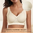 thumbnail image 5 of Wireless Support Bra for Women Full Coverage Bra V Neck Lace Paddede Push Up Bra Comfortable Seamless Bralette, 5 of 7