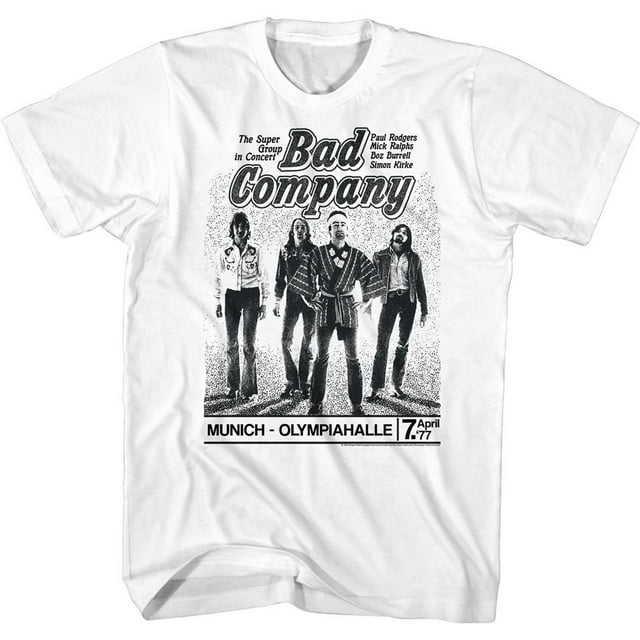 Bad Company Munich Concert T-Shirt Adulte Blanc 4TG