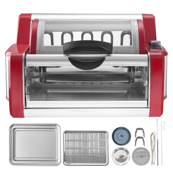 KFFKFF Rotisserie Grill, Countertop Chicken Roaster, Electric Stainless Steel Gyro Oven, Doner Kebab Maker, Ideal for Domestic and Commercial Kitchen Use