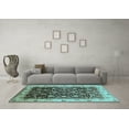 thumbnail image 3 of Ahgly Company Indoor Round Oriental Light Blue Industrial Area Rugs, 4' Round, 3 of 4