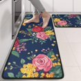 thumbnail image 2 of Kitchen Rugs Sets Of 2,Pioneer Flower Floral Print Pattern Anti Fatigue Kitchen Mat Rugs Non Slip Washable,Decorative Kitchen Floor Mats for Kitchen,Sink,Laundry,17"x47"+17"x47", 2 of 5