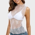 thumbnail image 2 of Tank Tops for Women Sheer Lace Mesh Sleeveless Base Layer Tops, 2 of 6