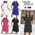 thumbnail image 6 of Asklazy Summer Dresses for Women Short Sleeve Polo Casual T Shirt Dress Beach Sundresses with Pockets,Mother's Day,Floral Print,M, 6 of 8