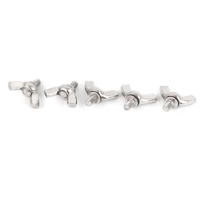 Unique Bargains 304 Acier Inoxydable Aile Papillon Pouce Vis Métrique M4 x 6mm 5pcs