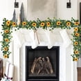 thumbnail image 6 of 5.9Ft Artificial Sunflower Leaf Vine Garland, Natural Vivid Flower Modeling, Lightweight Flexible Rattan Decor for Home Wall, Courtyard Railing and Holiday Indoor Festive Arrangement, Green, 6 of 6