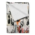 thumbnail image 2 of Sketch Soft Flannel Fleece Throw Blanket, Collage with Freehand Drawings Portraits of Woman Faces Abstract Image, Cozy Plush for Indoor and Outdoor Use, 60" x 80", White Black Red, by Ambesonne, 2 of 5