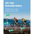 thumbnail image 5 of OUXI Electric Bike for Adults, Peak 1000W Electric Bicycle, 48V/13Ah Battery, up to 25MPH, 20'' Fat Tire Ebike, 38 Miles Range Mountain Bike for Cycling, 7 Speed E Bike, E-Bike UL2849, 5 of 8