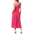 thumbnail image 3 of INSPIRE CHIC Women's Casual Summer Assymetrical Hem Spaghetti Strap Pleated Flowy Dresses XL Hot Pink, 3 of 5