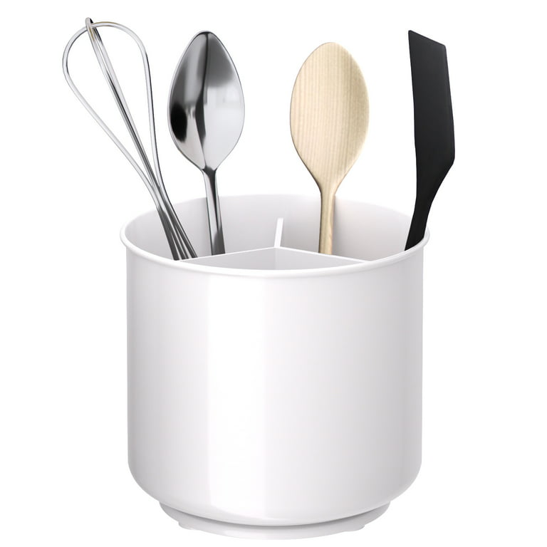 Extra Large and Sturdy Rotating Utensil Holder with No-Tip