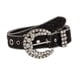 thumbnail image 1 of Cinturón de piel sintética con diamantes de imitación y hebilla de pasador para mujer, accesorio de vestuario. Negro, 1 of 9