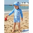 thumbnail image 5 of BemeyourBBs Toddlers Baby Boys 3 Piece Swimsuit Infant Bathing Suit Swim Shirt Trunk Shorts Set and Sun Hat Long Sleeve Shark Swimwear Sunsuit Newborn UPF 50+ Rash Guard, 5 of 9