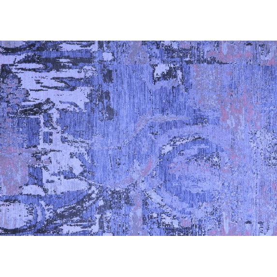 Ahgly Company Indoor Rectangle Abstract Blue Modern Area Rugs, 8' x 10'