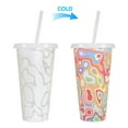 thumbnail image 6 of ​GiLiling Color-Changing Plastic Cups 24oz – Reusable Tumblers with Lids & Straws for Iced Drinks, Cute Party Cups for Kids & Adults – Heat-Sensitive Design, Dishwasher-Safe, 6 of 8