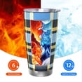 thumbnail image 6 of 20oz Car Cup Three-Piece Set Of Single Silver Edge No Smell Easy To Carry Heat Preservation For Daily Car Sports Travel Cornflowerblue Buffalo Plaid Check Tartan Scotland_4, 6 of 8