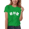 thumbnail image 2 of St Patricks Day Shirt Kids Girls Clover Print Green Short Sleeve Tee T-Shirt Holiday Party Outfit 4-16,Size 7-8T, 2 of 5