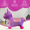 thumbnail image 5 of Plush Purple and Pink Unicorn Bounce & Ride-on Inflatable Hopper Toddler Toy with Pump, 5 of 5