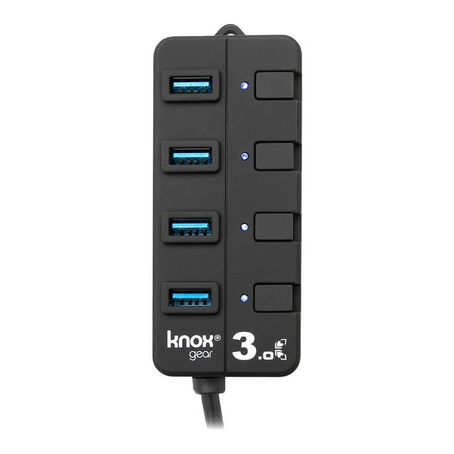 Knox gear 4 Port 30 USB Hub with Individual Switches and LED Lights