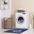 thumbnail image 2 of Ottomanson Non-Slip Rubberback Text 2x3 Laundry Room Rug, 26" x 35", Black/Blue, 2 of 8