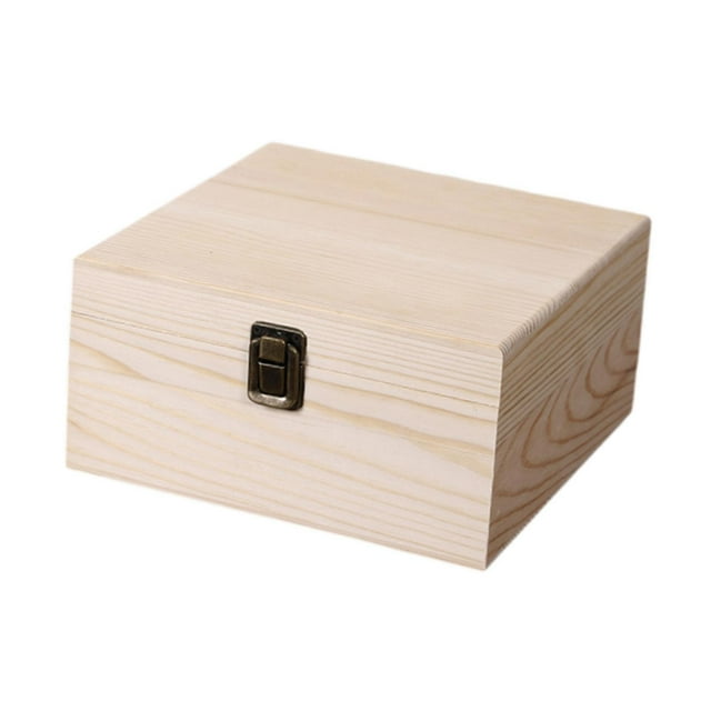 Caja de regalo de madera, caja de recuerdos, organizador decorativo con cierre frontal, estilo vintage M. Wood