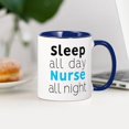 thumbnail image 3 of CafePress - Sleep All Day Nurse All Night - 11 oz Ceramic Mug - Novelty Coffee Tea Cup, 3 of 4
