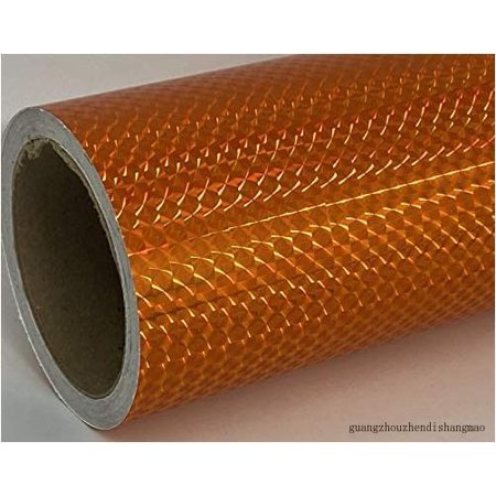 Roll Of Sign Vinyl, Holographic 1/4'' Mosaic, Self-Adhesive (24 Inch X 30 Feet, Orange)