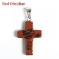 thumbnail image 2 of MATROOY Natural Quartz Crystal Cross Pendant Crucifix Shape Stone Jewelry making-Red Obsidian-10PCS, 2 of 3