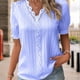 thumbnail image 5 of Camiseta Blusa Blusa informal con manga de burbuja, estilo elegante, camisa de talla grande para mujer, traje de vacaciones Kuymtek Celeste M para Mujer, 5 of 6