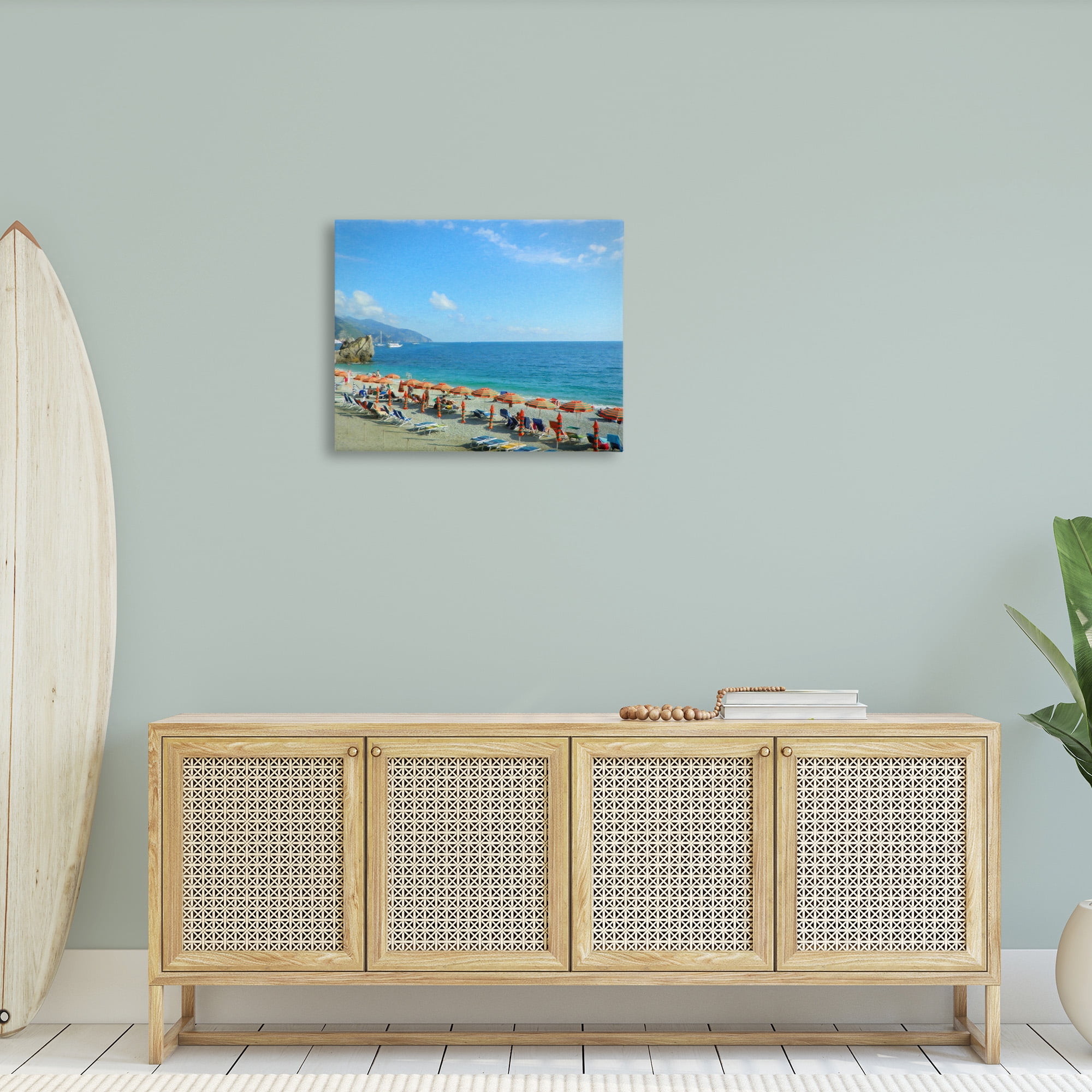 Stupell Industries Summer Beach Resort Landscape Painting Gallery Wrapped Canvas Art Print Wall Art, 30 x 24