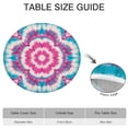 thumbnail image 6 of Pink Blue Tie Dye Mandala Round Fitted Tablecloth with Elastic Edge,Dining Table Cover Waterproof,Outdoor Round Tablecloth for Camping,Dining,Indoor and Outdoor, 6 of 7