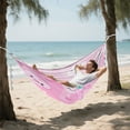 thumbnail image 6 of Wobogo Pink Gingham Love Pattern Camping Hammocks 330 lb Capacity with Tree Straps and Hanging Pockets for Outside Hiking Beach Backpack Travel, 6 of 8
