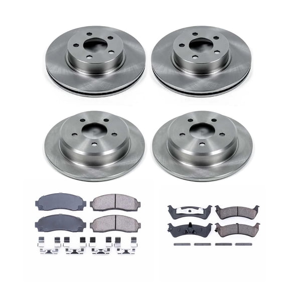 Ultimate Brakes Front and Rear Semi-Metallic Brake Pad and Rotor Kit with Hardware WM81201