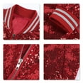 thumbnail image 5 of Cloudstyle Mens Sequins Nightclub Styles Zip up Varsity Baseball Bomber Jacket, 5 of 5