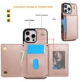 thumbnail image 4 of for iPhone 16 Pro Max Case, PU Leather Crossbody Wallet Case with Card Holder, Kickstand, Magnetic Clasp Folio Zipper Purse, Adjustable Removable Strap, Protective Back Cover, Rosegold, 4 of 11