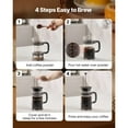 thumbnail image 4 of KFFKFF French Press Coffee Maker, 34 Ounce 1 Liter Borosilicate Glass Coffee Press Tea Maker with Stainless Steel Filter, Large Glass French Presses Cold Brew, 4 of 9