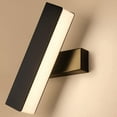 thumbnail image 2 of Lámpara de pared LED de 6W, decoración de pared interior LED para salón, dormitorio, sala de lectura 3000k blanco cálido, 26*5*10cm (negro), 2 of 5