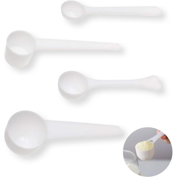 4 Pcs Universal Measuring Spoon Scoop for Baby Formula White