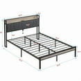thumbnail image 3 of Full Size Metal Platform Bed Frame with upholstery storage function Headboard and USB LINER and Footboard , No Box Spring Needed, Large Under Bed Storage, Easy Assemble, 3 of 10