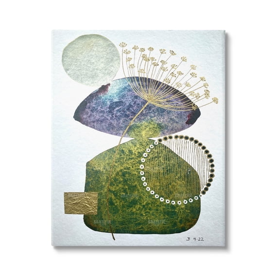 Mossy Botanical Contemporary Nature Abstract Graphic Art Gallery Wrapped Canvas Print Wall Art