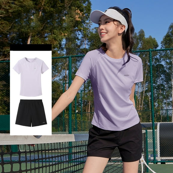 CAMEL Women's Quick-dry Yoga Fitness Suit Tracksuit Set, Athletic Outfit, 2-Piece Set