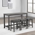 thumbnail image 6 of Elva 4 Piece Counter Height Table Set, Deep Tufted Stools, Gray- Saltoro Sherpi, 6 of 6